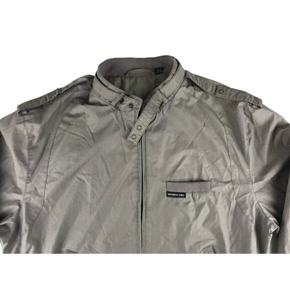 Members Only Mens Gray Long Sleeve‎ Pockets Full Zip Bomber Jacket Size 42 - Picture 2 of 10